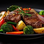 Carne com legumes na Air Fryer