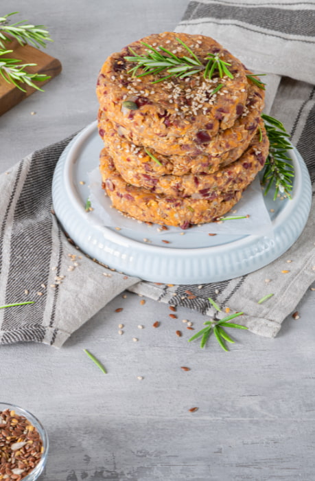 Receita de hambúrguer vegetariano na air fryer.