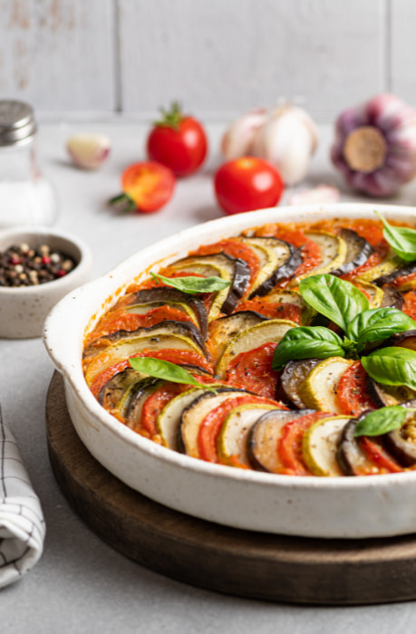 Receita de ratatouille de queijo feita na air fryer,