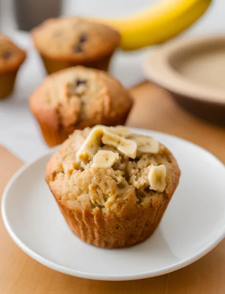 Receita de muffin de banana.