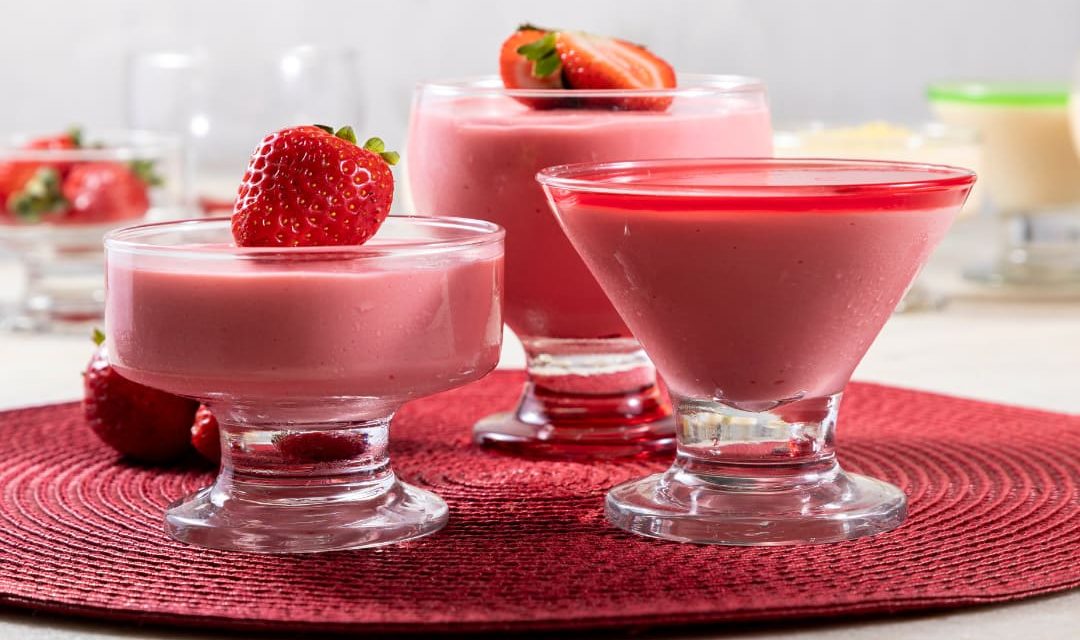 Gelatina cremosa com leite condensado