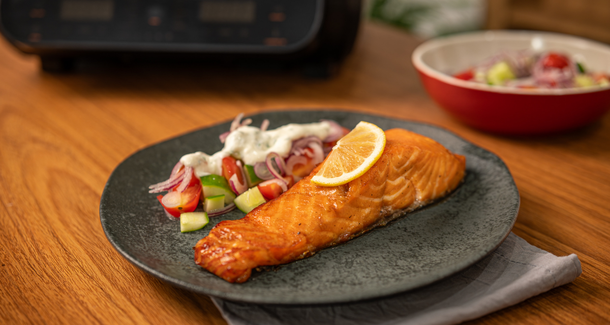 Salmão defumado na Air Fryer