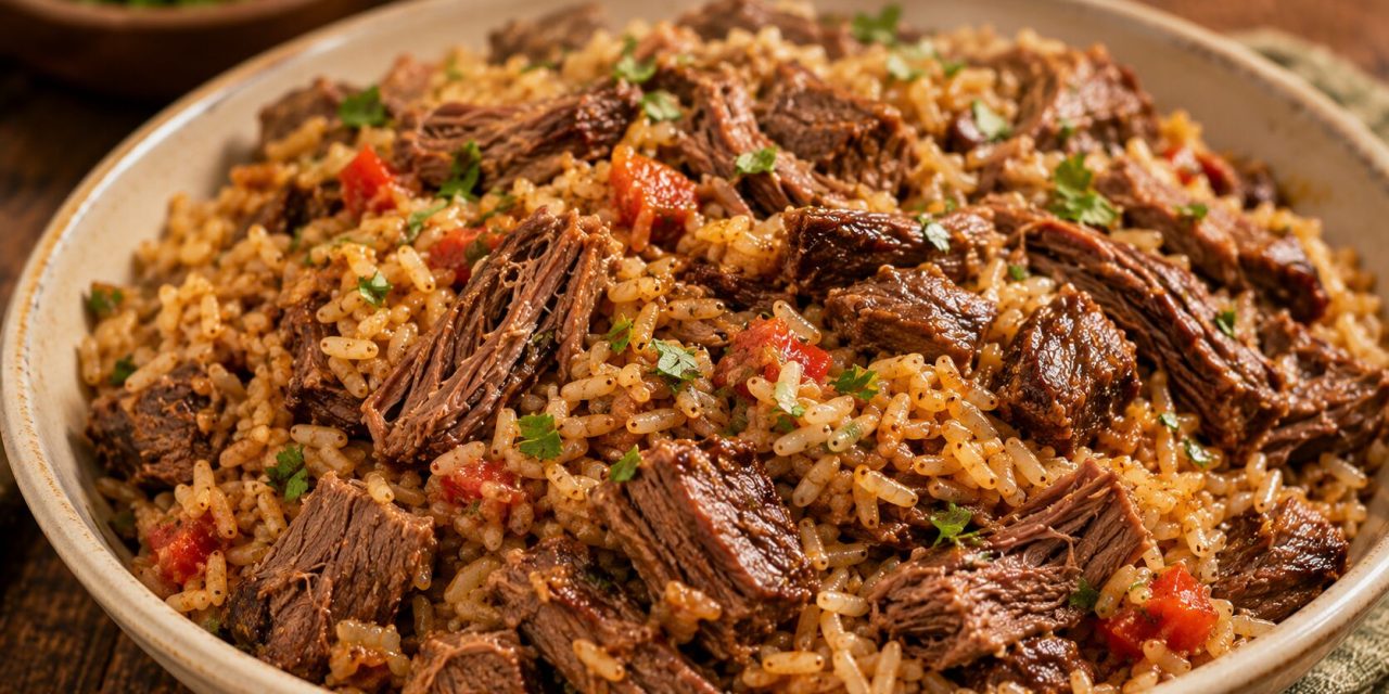 Arroz com fraldinha na panela de pressão: sabor intenso e uma panela só