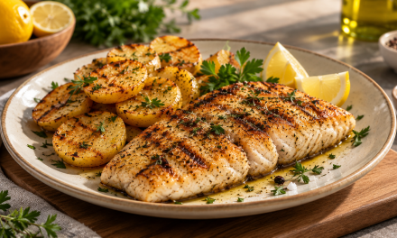 Peixe grelhado com batatas na Sanduicheira Grill Inox WG2000